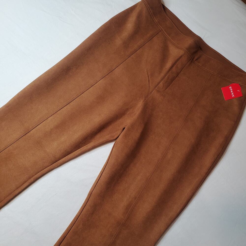 Spanx Women's Size 3X NWT Faux Suede Flare Pant Caramel Brown 20323